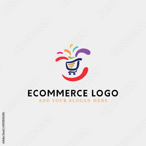 ecommerce online store logo design vector