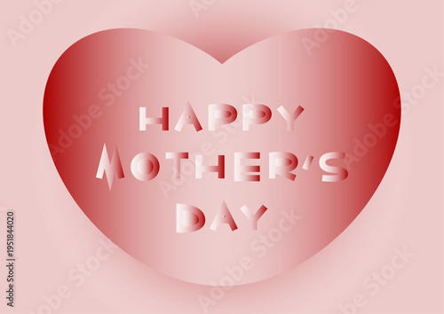 ハートとグラデーション文字の母の日イラスト