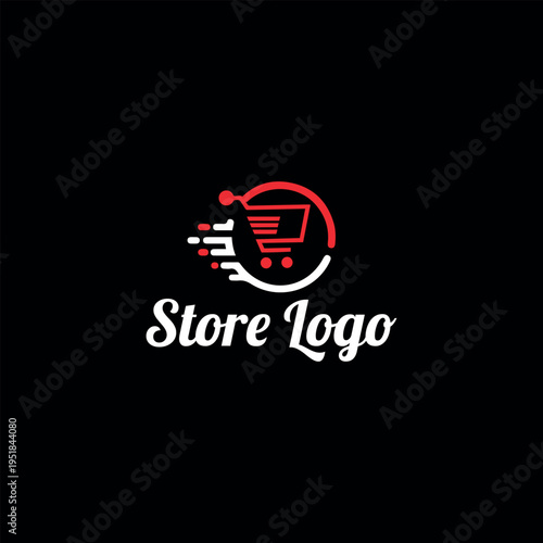 ecommerce online store logo design vector