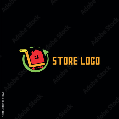 ecommerce online store logo design vector