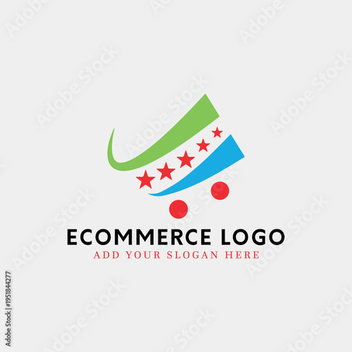 ecommerce online store logo design vector