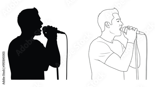A man singing into a microphone