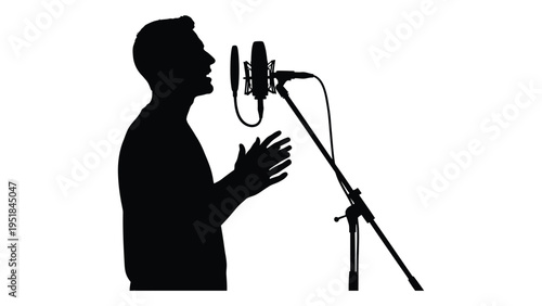 A man singing into a microphone