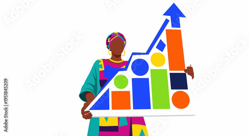 Empowered Black female leader visualizing high-impact ROI and business growth strategy for diverse global markets