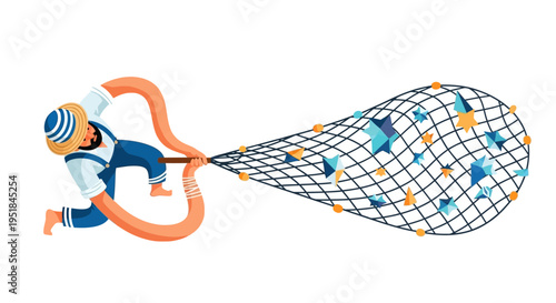 Strategic Data Harvesting and Elite Talent Acquisition Conceptual Illustration for B2B Creative Agencies