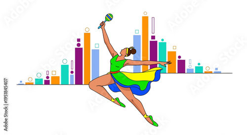 Marketing agency leader celebrating high-performance growth metrics and creative ROI in a modern data visualization concept