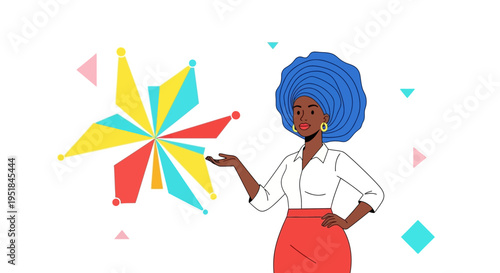 Empowered Black Female Leader Presenting Innovative Data Insights for Inclusive B2B Tech Marketing and Corporate Strategy