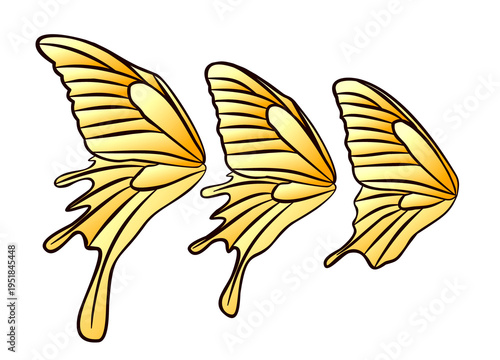 The set yellow butterfly wings.