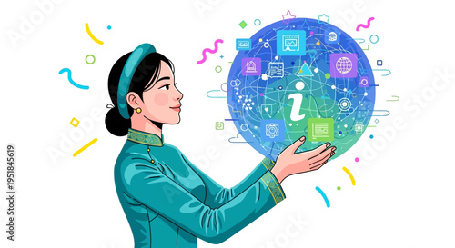 Visionary leader managing complex global data ecosystems and digital innovation in a multicultural business landscape