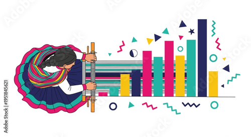 Traditional Peruvian craftsmanship weaving complex data insights into actionable global market analytics for modern business strategies