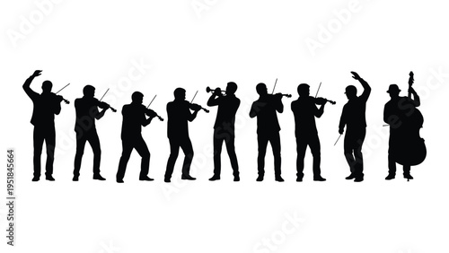 A group of musicians playing various instruments