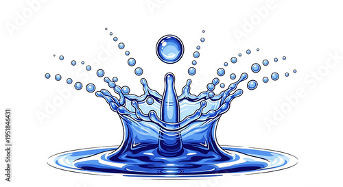 A stunning water droplet illustration in the style of surrealism on transparent background