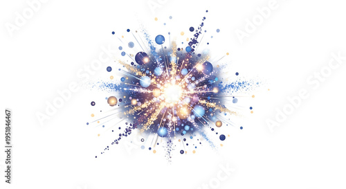 A vibrant artistic illustration of an explosion in the style of abstract expressionism on transparent background