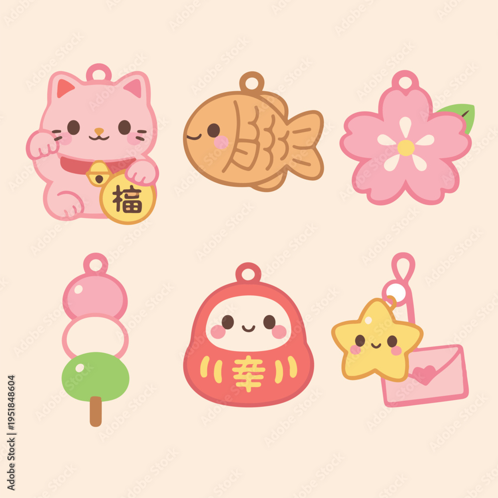 Fototapeta premium Kawaii Japanese Pastel Charms