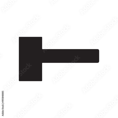 Black door handle silhouette vector illustration