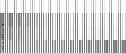 Modern Vertical Stripe Halftone Pattern with Gradual Density Shift. Abstract Black and White Line Texture for Design Backgrounds.