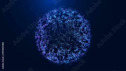 Scientific Research Background with 3D Microscopic Cell Network. Biotechnology and Medical Data Analysis Concept for Microbiology and Innovation Presentation Vector