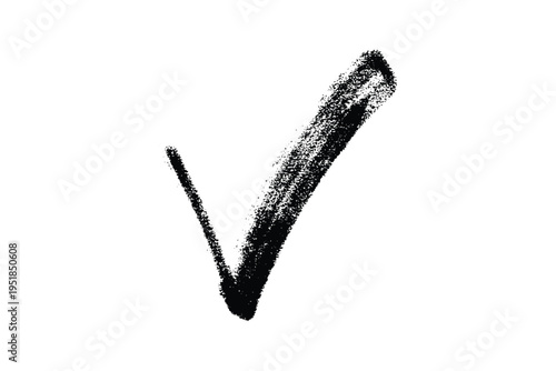 Marker Style Black Checkmark Symbol for Quick Approval, Selection and Verified Agreement Concept