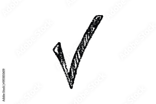 Stylized Black Checkmark with Long Stroke for Modern Branding, Website UI and Successful Finish