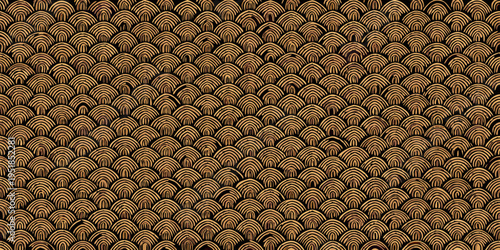 Intricate golden scales create an abstract repeating pattern background