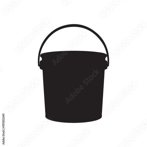 Paint bucket silhouette vector illustration on white background
