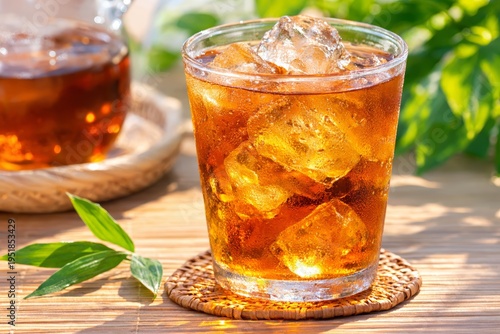 Cold Iced Tea in Glass Closeup