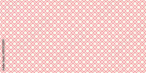 A repeating pattern of light pink and white diamond shapes