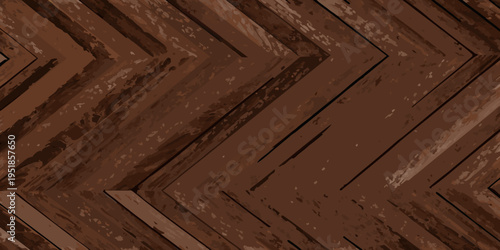 Close up of a brown herringbone patterned wooden surface texture