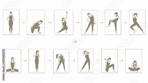 Person demonstrates sequential stretching.