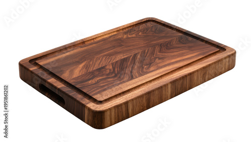 Schilderij op canvas Premium dark walnut wood cutting board, rectangular with deep juice groove and i