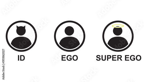 Freud's iceberg theory. vector illustration