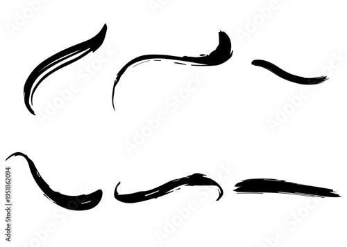 Underline brush hand stroke marker set