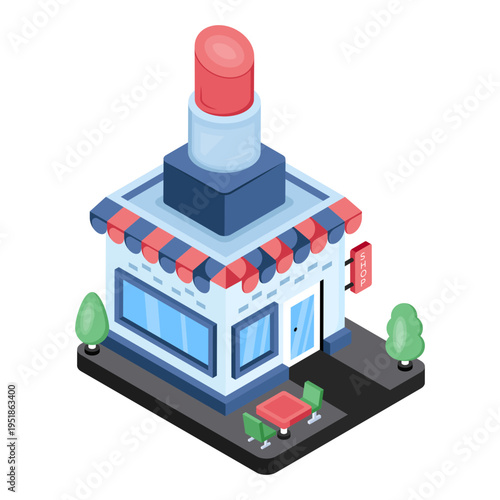 Cosmetic shop icon isolated on white background 