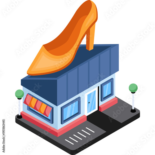 Картината върху платно An catchy design icon of shoes shop