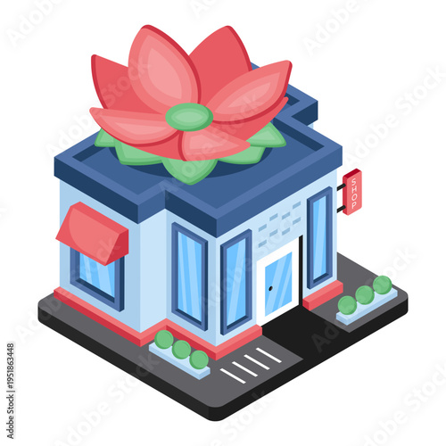 Creative design icon of flower shop