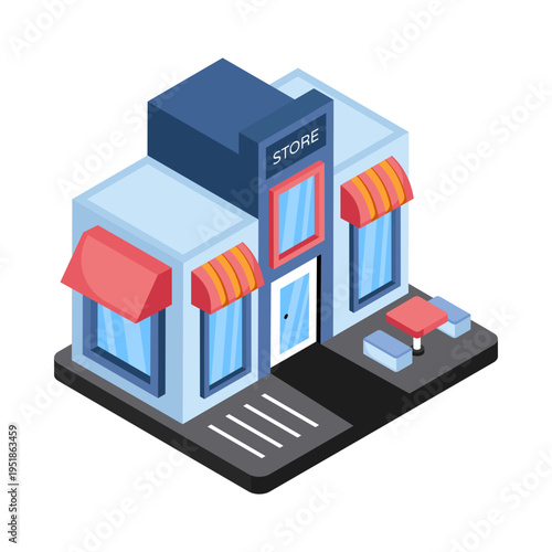 A beautiful design icon of store building 