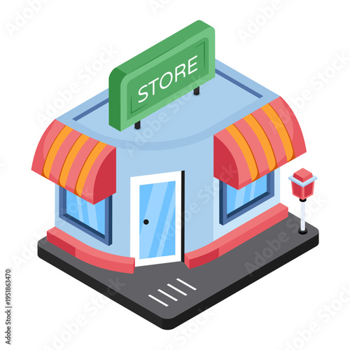 A beautiful design icon of store building 