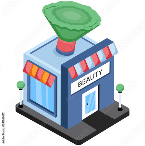 Conceptual isometric Beauty Shop