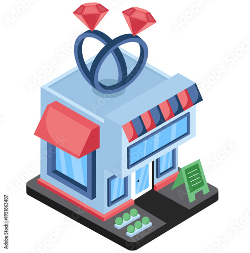 A unique design icon of jewellery shop