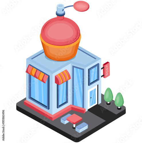 An eye catching design icon of perfume shop