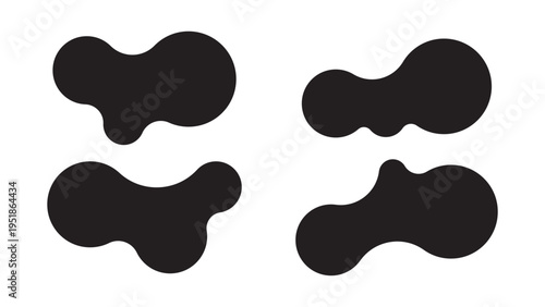 Set of abstract metaball shapes