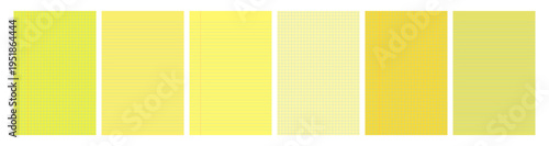 Set of yellow legal pad pages with lined or grid designs