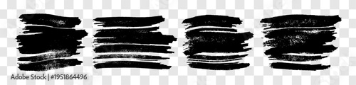 Set of black hand drawn brush strokes