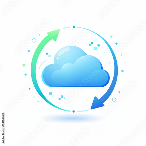Cloud Data Sync Technology Concept