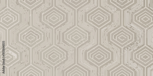 Intricate geometric pattern featuring repeating hexagonal and diamond shapes