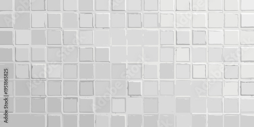 Close up of a light grey textured square tile wall background