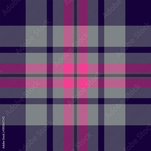 Softness background vector texture, gingham tartan textile check. Bathroom fabric seamless pattern plaid in neutral grey and dark colors.