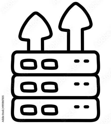 An icon style of server upload 