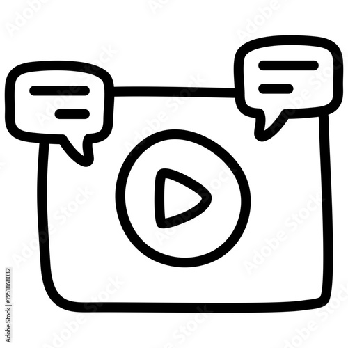 A linear style icon of video chat