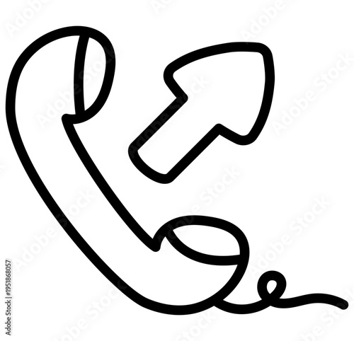 Editable style icon of outgoing call